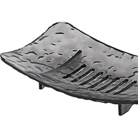 Savoniera din Plastic Flippy, 11 x 8 cm, cu Scurgere Apa, Design Modern, Gri