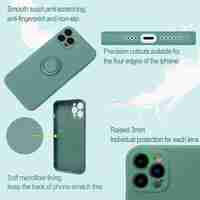 Husa protectie Flippy compatibila cu Apple iPhone 13 Liquid Silicone Ring cu suport rotativ Verde