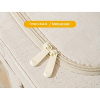 Cutie de Depozitare Pliabila, Flippy, Cu Fereastra si Fermoar Dublu, 66 L, Textil Premium, 50x40x33 cm, Cadru Metalic, Impermeabila, Bej