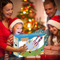 Jucarie pentru Copii, Flippy, Lansator de Rachete cu Piciorul, Doua Lansatoare, 6 Rachete Fara Lumini, 45x18 cm, Galben