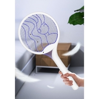 Paleta Electrica pentru Tantari, Muste si Tantari 2in1, Flippy, Reincarcabila, Incarcare USB, 2600V, Plastic, Casa si Gradina, Anti-insecte, Stand, 23x51 cm, Alb