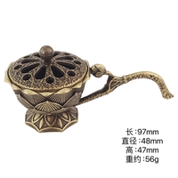 Suport de Tamaiat, Flippy, din Aliaj de Zinc, Model Lotus, Ignifug, 9.7 x 4.8 x 4.7 cm, Bronz