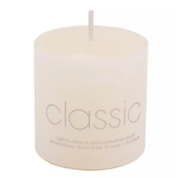 Lumanare Decorativa, Flippy, din Parafina, Cilindrica, Fara Fum si Fara Parfum, 5 x 5 cm, 90 g, Ardere 12h, Ivory Alb