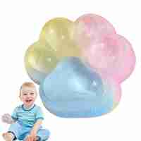 Jucarie Antistres Squishy, Flippy, cu Revenire Lenta, Squeeze Pinch Family, Model Cat Paw, 6.5 x 6 cm, din Tpr, 4-6 Ani, Model Curcubeu, Multicolor cu Insertii