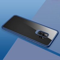 Husa Samsung Galaxy S9 Tpu Transparent cu margini colorate albastru