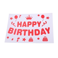 Sticker Autocolant pentru Baloane, Flippy, Tematica Aniversare, Model Happy Birthday, 29x21 cm, Rosu