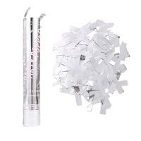 Tub de Confetti, Flippy, Party Popper, 30x5 cm, Confetii Lucioase Rezistente la Foc, Eliberare prin Rasucire, Argintiu