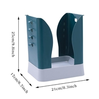 Cos de Gunoi Extensibil, Flippy, din Plastic, Reglabil, Pliabil, Versatil, pentru Bucatarie, Baie sau Birou, Cos Universal, 21x25x17 cm, Albastru Gri