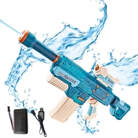 Pistol cu Apa Electric, Flippy, +6 Ani, Rezervor 500 ml, Incarcare USB, din Plastic, 69 x 5.5 x 30 cm, Albastru