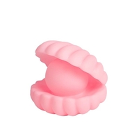 Lampa de Veghe, Flippy, Model Scoica cu Perla, Lumina Calda, 10 x 8.5 cm, Led, Baterii Incluse 3 x LR44, Roz