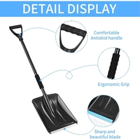Lopata de Zapada, Flippy, Multifunctionala, Demontabila, cu Maner Antiderapant, Aluminiu, Plastic, Solutia pentru Iarna, pentru Deszapezire, 80x11x25.7 cm, Neagra