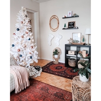 Brad de Craciun artificial cu suport inclus Flippy, 210 cm, 800 ramuri/varfuri, material plastic, suport clasic, fara iluminare, utilizat pentru interior/exterior, alb