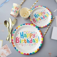 Set 9 Accesorii pentru Masa, Petrecere, Flippy, Model Happy Everyday, 78 buc, Multicolor