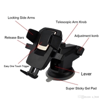 Suport auto pentru telefon, 2nd A1 Telescopic cu Ventuza Negru