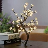 Decoratiune Luminoasa, Flippy, Crenguta, cu Baterii, 72 LED -uri, Flori, Alb Cald