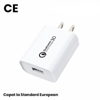 Incarcator Retea Fast Charge 5V3A, Flippy, Capat STANDARD EUROPEAN QC 3.0, 18W, Fara Cablu, Alb