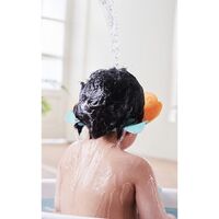 Viziera de Protectie Baie Pentru Copii, Fippy, Model Coronita Leu, Dimensiune ajustabila, Durabil, Usor de curatat, Impotriva Samponului, pentru Ochi si Urechi, TPE+PP, 21x20.5 cm, Portocaliu