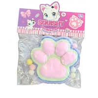 Jucarie Antistres Squishy, Flippy, cu Revenire Lenta, Squeeze Pinch Family, Model Cat Paw, 12.5x10.5 cm, 220g, Ambalaj Transparent, Model 9, Multicolor