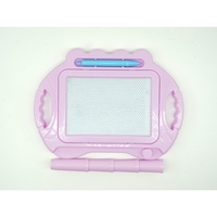 Tabla Magnetica pentru desen Flippy, Pix, forma dreptunghi, dimensiuni 23x17 cm, Dezvolta Creativitatea, cu picioare suport, Roz Pal