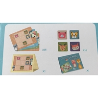 Joc educativ Sudoku cu tablita magnetica, 32 de piese, cartonase cu animale, Verde