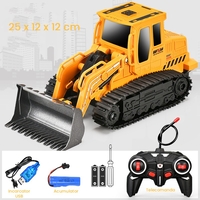 Buldozer cu Senile Jucarie pentru Copii, Flippy, Jucarie Buldozer cu Telecomanda, Jucarie de Constructie, Acumulator cu Incarcare USB, 25 x 12 x 12 cm, Galben