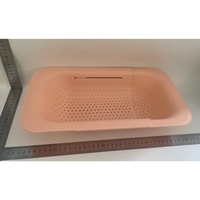 Cos pentru Scurgere Chiuveta de Bucatarie, Flippy, Plastic, Telescopic, 36x20x5 cm, Roz