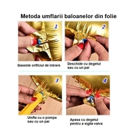 Balon din Folie Metalizata, Flippy, Tip Coronita cu Urechi, Model Tigru Uimit, Ambalaj Individual, Pai Inclus, Umflare cu Aer sau Heliu, 33 x 33 cm, Portocaliu