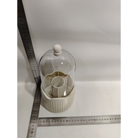 Cutie pentru Depozitarea Pensulelor de Machiaj, Flippy, Rotativa, Plastic, 36 cm x 13 cm, Bej