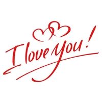 Autocolant I love You, Flippy, Tematica Iubire, 21x29 cm, Rosu