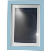 Rama Foto Flippy, cu Magnet, din Lemn, cu Spatiu Pentru Depozitare, Pentru Desene si Picturi A4, Sticla Securizata, Rama MDF, 21x30 cm, Albastru