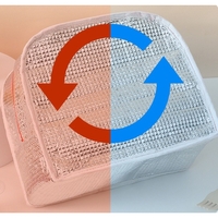 Geanta Termoizolanta pentru Copii, Flippy, 23x13x19 cm, Model Imprimeu Foca, din Folie de Aluminiu si Panza Oxford, Galben/Portocaliu
