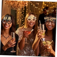 Set 6 Perechi de Ochelari pentru Majorat, Flippy, Diverse Modele, Negru