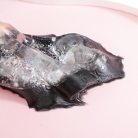 Jucarie Antistres Squishy, Flippy, cu Revenire Lenta, Squeeze Pinch Family, Model Labuta de Pisica cu Sclipici, 6.5x6 cm, 60g, Ambalaj Transparent, Alb-Negru