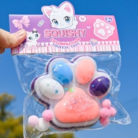 Jucarie Antistres Squishy, Flippy, cu Revenire Lenta, Squeeze Toys, Model Cat Paw, 12.5x10.5 cm, 220g, +3 Ani, din TPR, Model 1, Multicolor