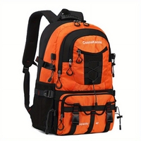 Rucsac Multifunctional de Alpinism, Flippy, Capacitate 36-55 L, de Calatorie, Impermeabil, Slot USB Incarcare Telefon, Bretele Reglabile, 52 x 34 x 19 cm, Portocaliu