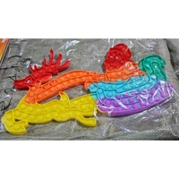 Jucarie Antistres, Flippy, Tip Pop It Now and Flip It, Sania Lui Mos Craciun cu Renul, 42 x 21 cm, Multicolor