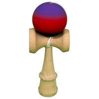 Jucarie Interactiva Kendama Profesionala, Flippy, din Lemn, 18 cm, Joc de Indemanare pentru Copii si Adulti, Gradient Mov/Rosu/Negru
