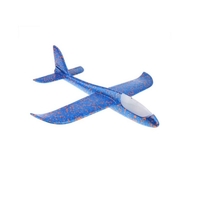 Avion Planor cu Pilot, Flippy, Din Polistiren, Cu Lumini in Cabina Pilotului, Lungime 47 cm, Albastru