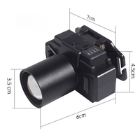 Lanterna LED de Montat pe Cap, Flippy, cu Raza Lunga de Zoom, Far Telescopic, Reglabil, Rezistent la Apa, pentru Pescuit in Aer Liber, Camping, Lumina Puternica, Lanterna, 7x4.5x6 cm, Negru