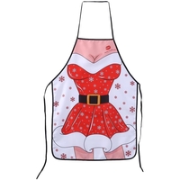 Sort de Bucatarie Decorativ, Flippy, Tema Craciun, 50 x 70 cm, Model Craciunita, din Poliester, Rosu