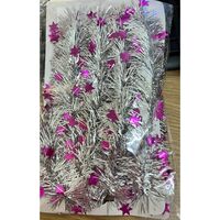 Beteala de Craciun cu LED, Flippy, 2 m, 5 cm Grosime, din PVC, Model cu Stelute, Artificiala, Mov/Argintiu