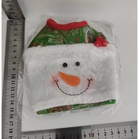 Cutie Decorativa pentru Servetele, Flippy, Model Om de Zapada, Tematica Craciun, 16 x 10 cm, Verde