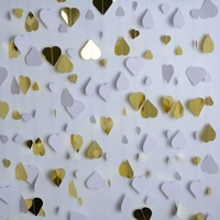 Banner cu Inimioare, Flippy, Tip Franjuri, 4 m, Rola de Ata Inclusa, Auriu/Alb