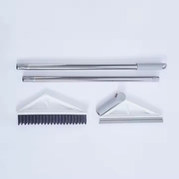 Matura Telescopica, Flippy, cu Doua Capete - Perie/Racleta 23 cm, Lungime 110 cm, din Plastic/Otel/Silicon, Gri