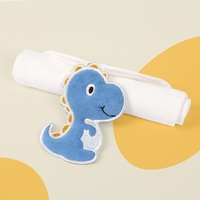 Prosop Absorbant, Flippy, din Bumbac, pentru Bebelusi, 19x28 cm, Model Dinozaur, Alb