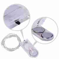 Instalatie Craciun, 1 metru, 10 LED-uri, Alb Cald, cu baterii, fir cupru, liniar, interior/exterior, Flippy