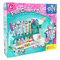 Set de Creatie, Flippy, Stiloul Magic, +6 Ani, peste 50 de Accesorii, Laborator de Creatie Pixuri, 34 x 31 x 8 cm, Multicolor