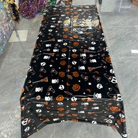 Fata de Masa, Flippy, din Folie, Imprimeu Halloween - Boo, 137 x 274 cm, Negru