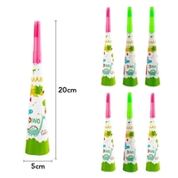 Set 6 Suflatori, Flippy, Colectia Dino Park, 20 x 5 cm, din Carton, Multicolor