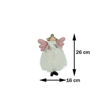 Ornament de Craciun ingeras, Flippy, alb, textil, 26 cm